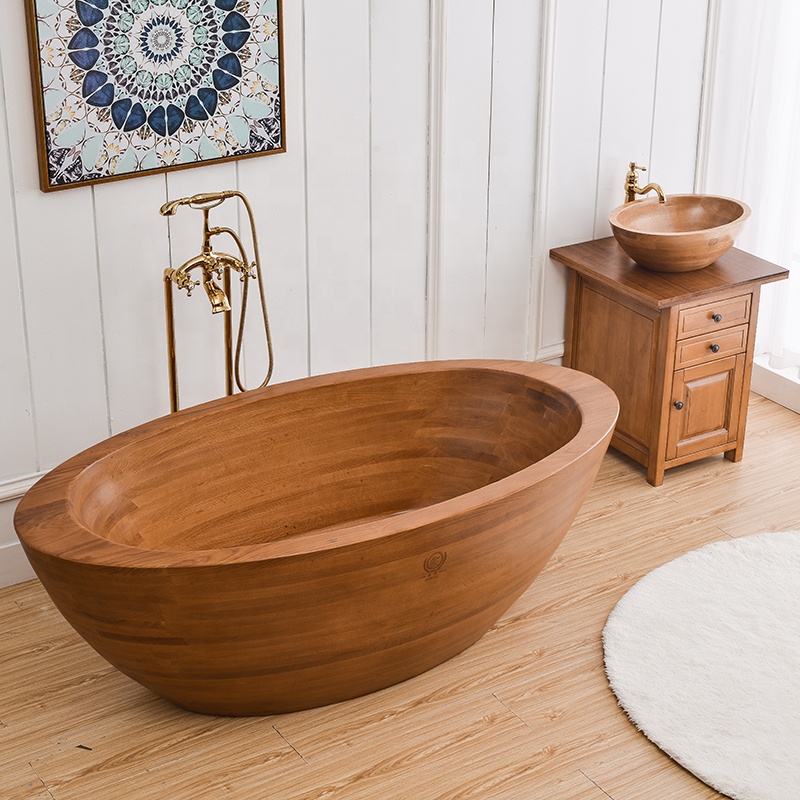 Bồn tắm gỗ dáng tròn