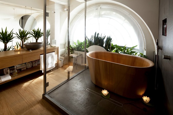 Kiến tạo không gian phòng tắm bằng bồn gỗ đẳng cấp xin sò