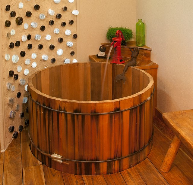 Bồn tắm gỗ tròn kiểu Nhật