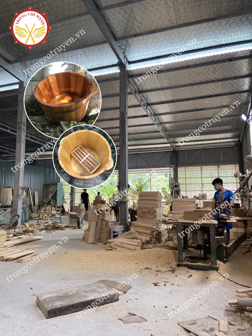xưởng sản xuất chậu gỗ ngâm chân ở Hải Phòng